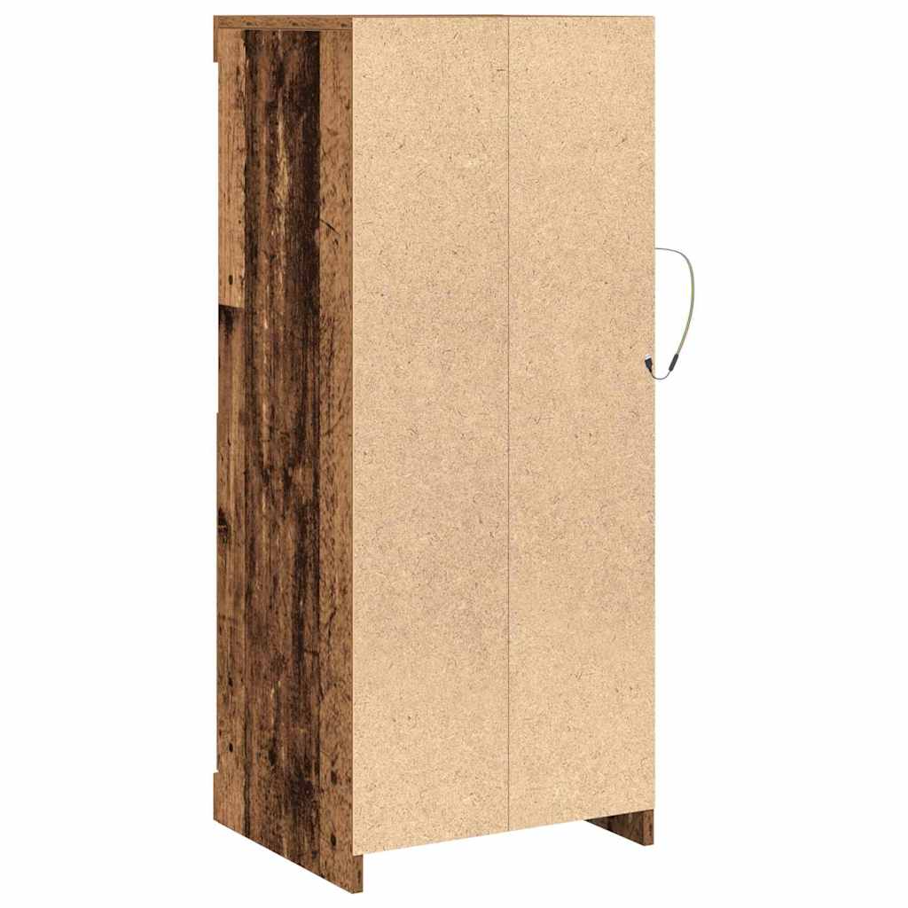 LED Sideboard Gammelt træ 41 x 37 x 100 cm Konstrueret træ