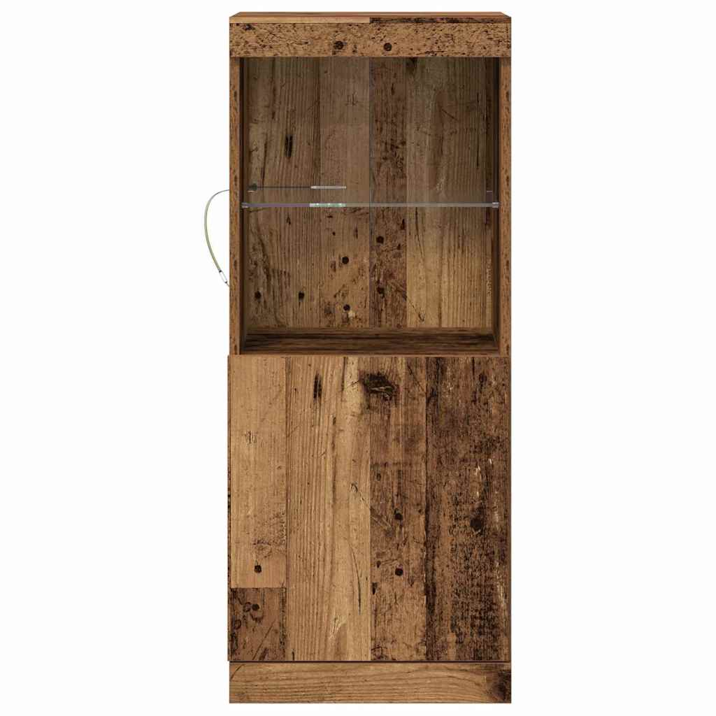 LED Sideboard Gammelt træ 41 x 37 x 100 cm Konstrueret træ