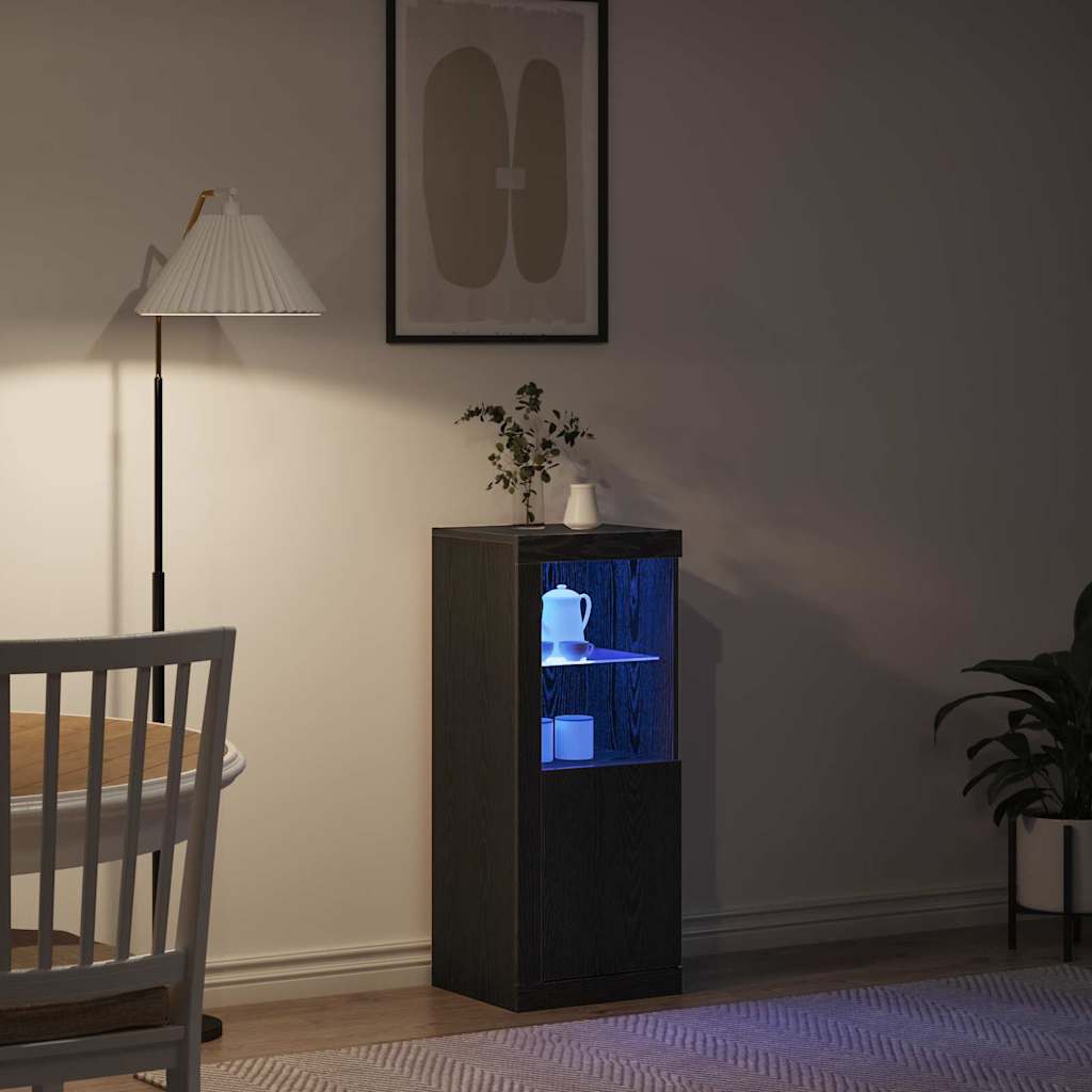 LED Sideboard Sort eg 41 x 37 x 100 cm Konstrueret træ