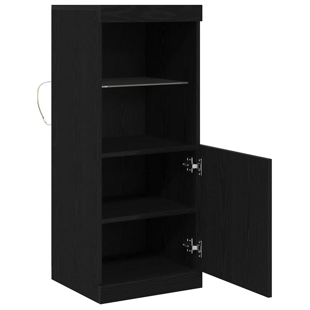 LED Sideboard Sort eg 41 x 37 x 100 cm Konstrueret træ