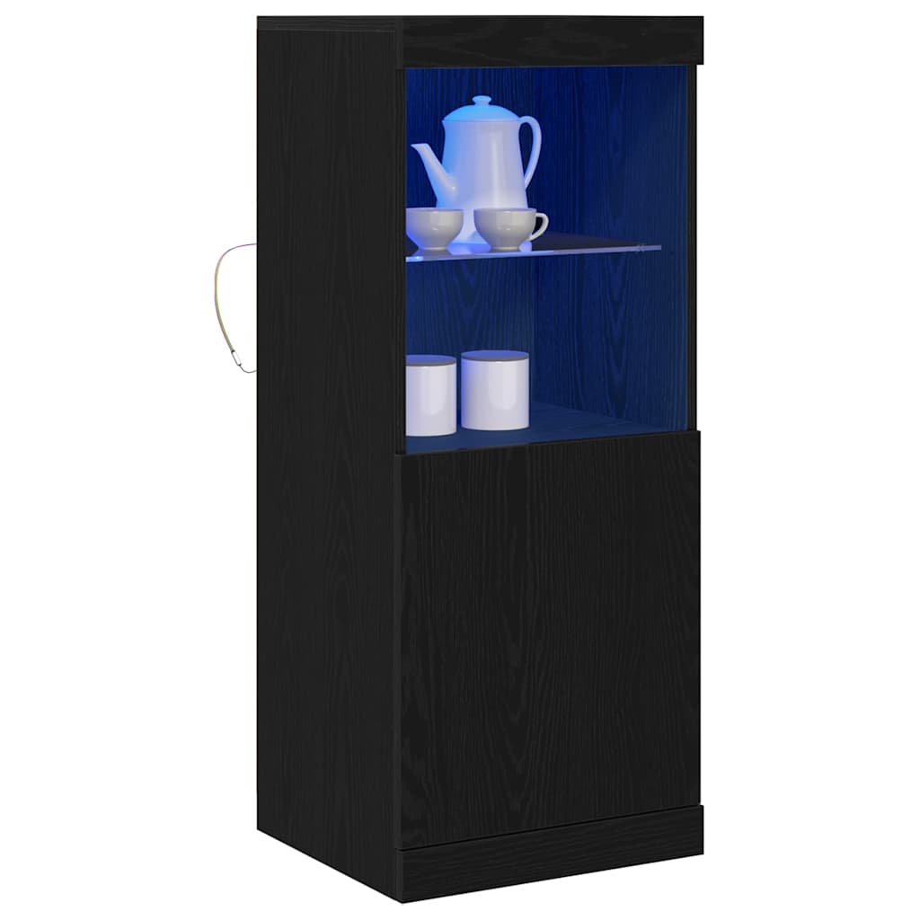 LED Sideboard Sort eg 41 x 37 x 100 cm Konstrueret træ