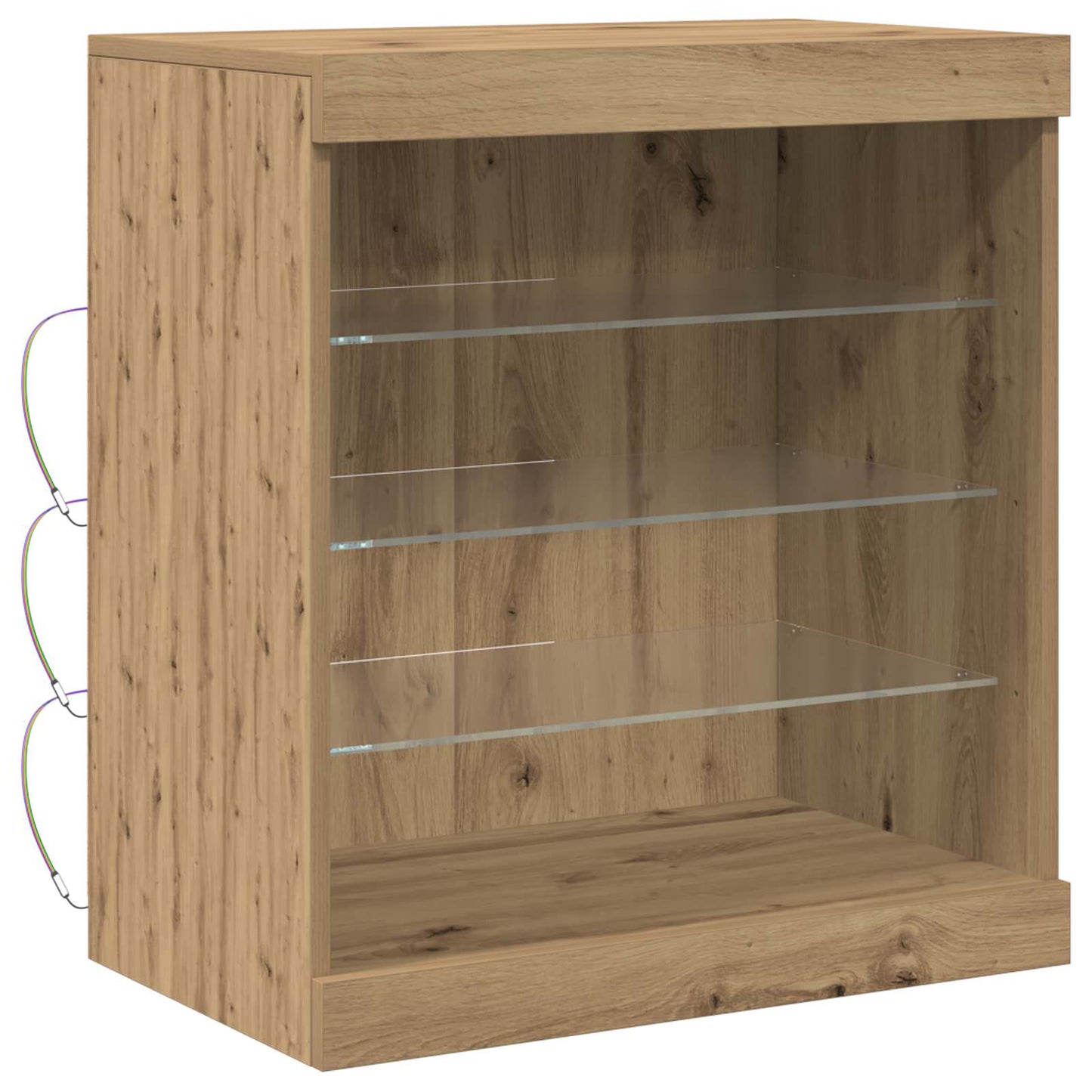 LED Sideboard Artisan Egetræ 60,5 x 37 x 67 cm Konstrueret træ