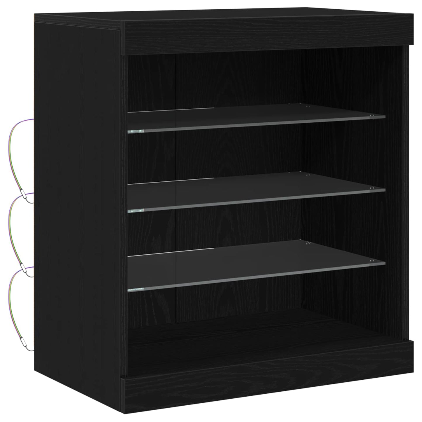 LED Sideboard Sort eg 60,5 x 37 x 67 cm Konstrueret træ