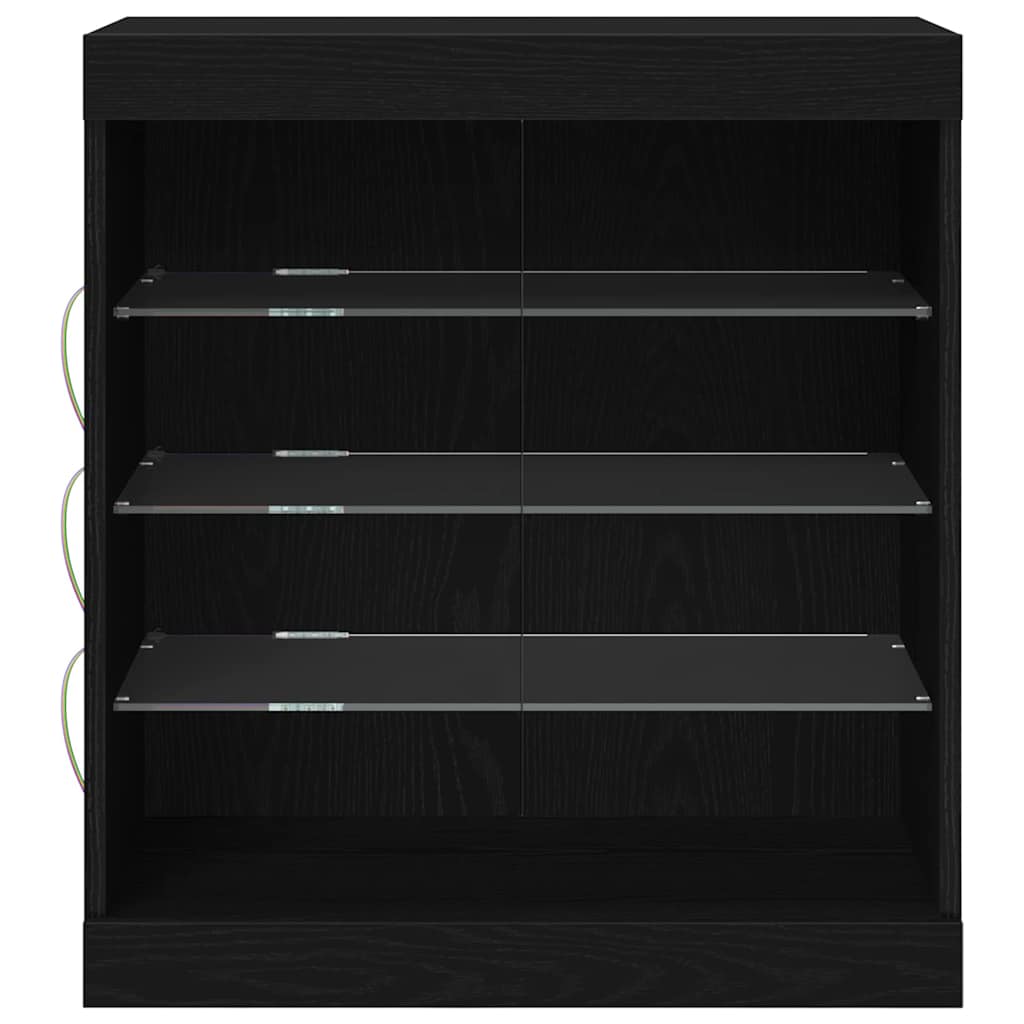LED Sideboard Sort eg 60,5 x 37 x 67 cm Konstrueret træ