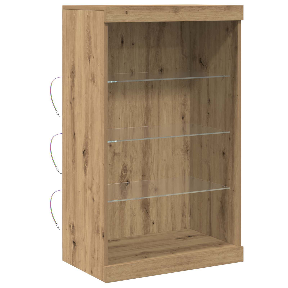 LED Sideboard Artisan Egetræ 60,5 x 37 x 100 cm Konstrueret træ