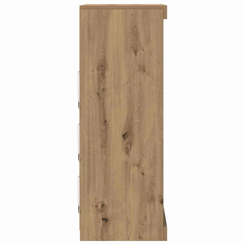 LED Sideboard Artisan Egetræ 60,5 x 37 x 100 cm Konstrueret træ