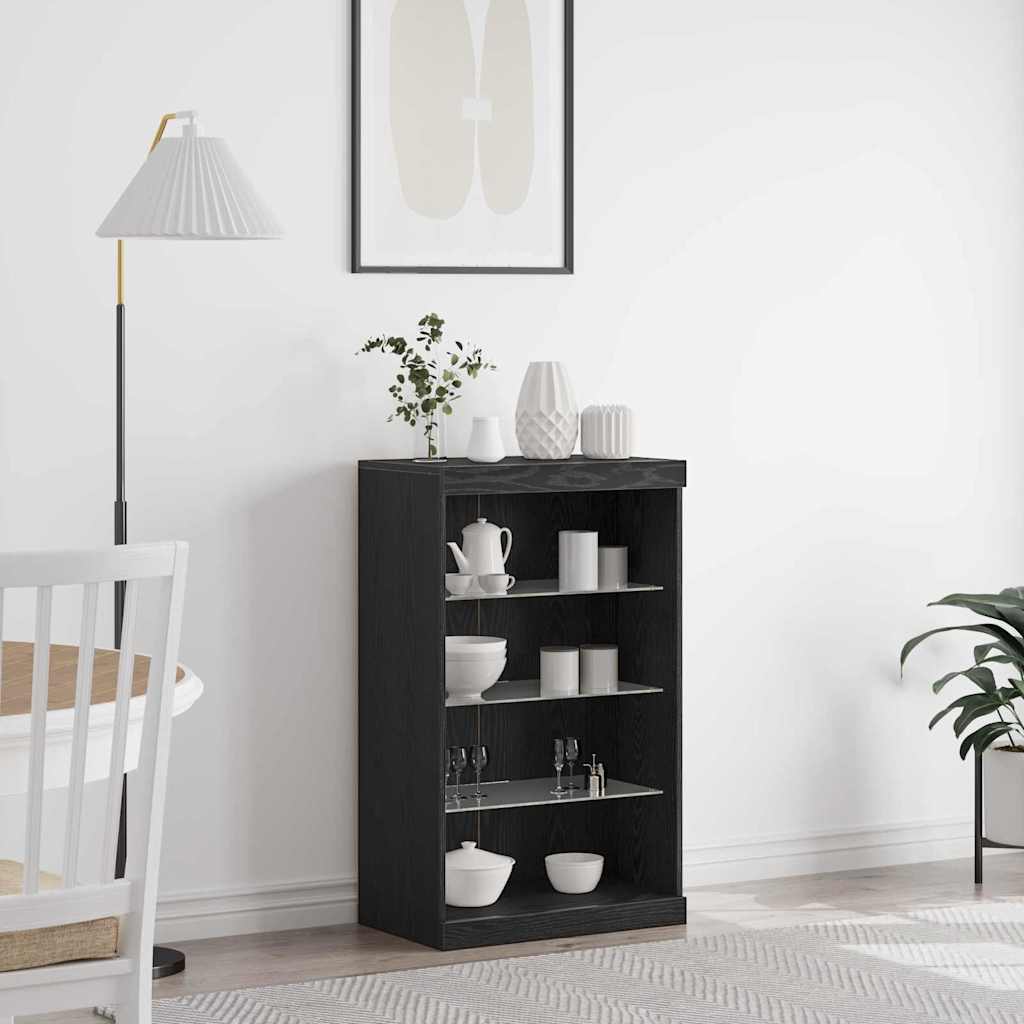LED Sideboard Sort eg 60,5 x 37 x 100 cm Konstrueret træ
