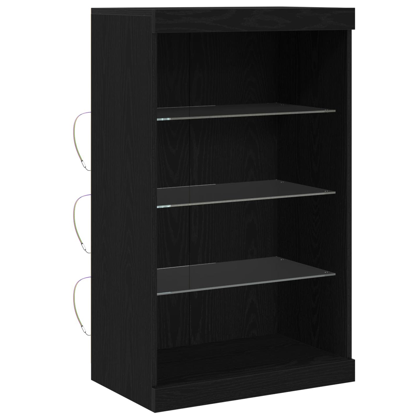 LED Sideboard Sort eg 60,5 x 37 x 100 cm Konstrueret træ