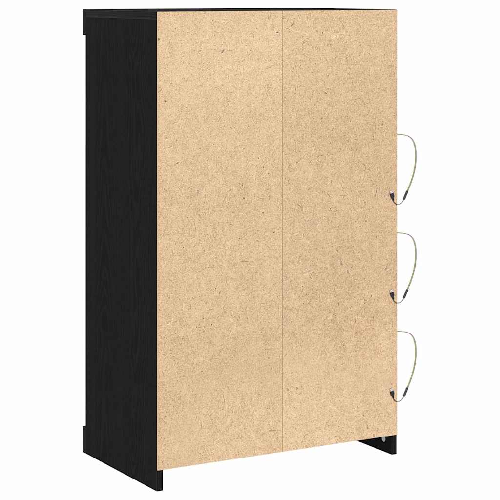 LED Sideboard Sort eg 60,5 x 37 x 100 cm Konstrueret træ