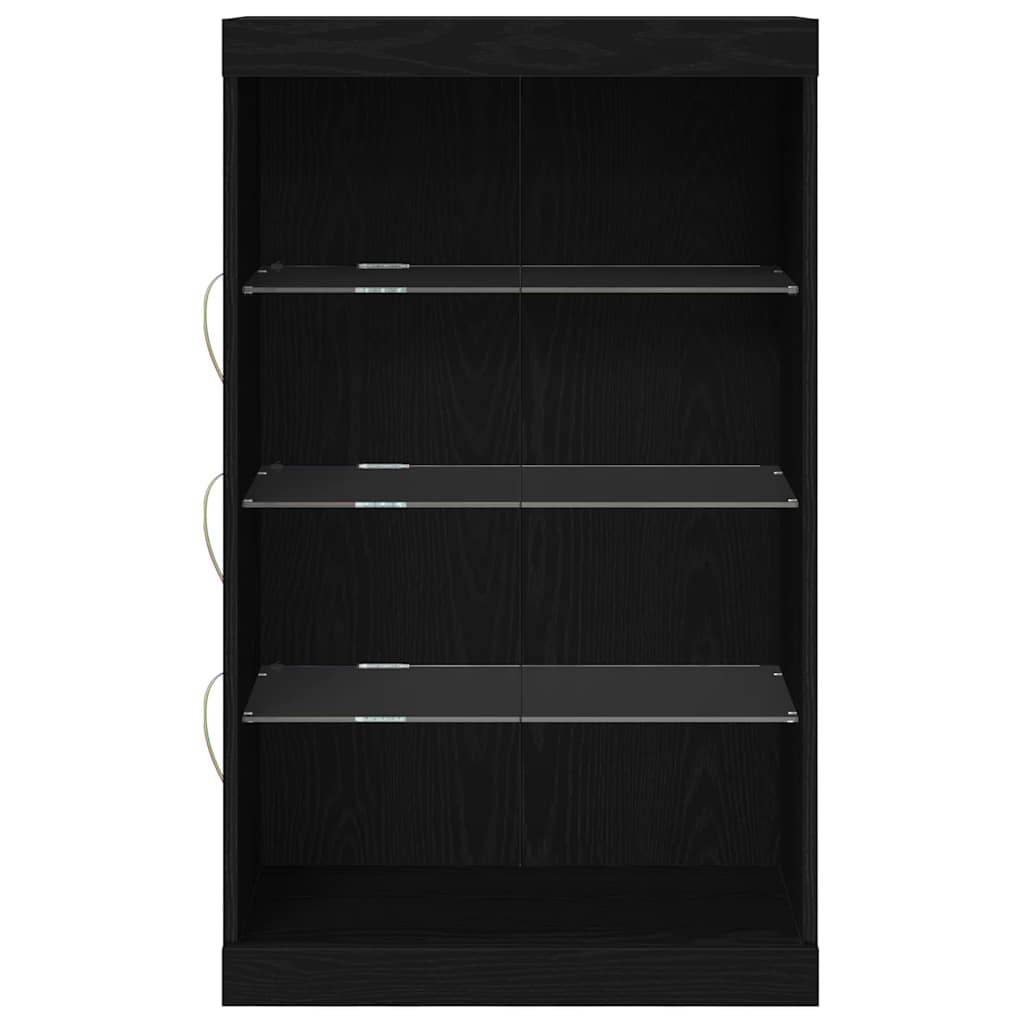 LED Sideboard Sort eg 60,5 x 37 x 100 cm Konstrueret træ