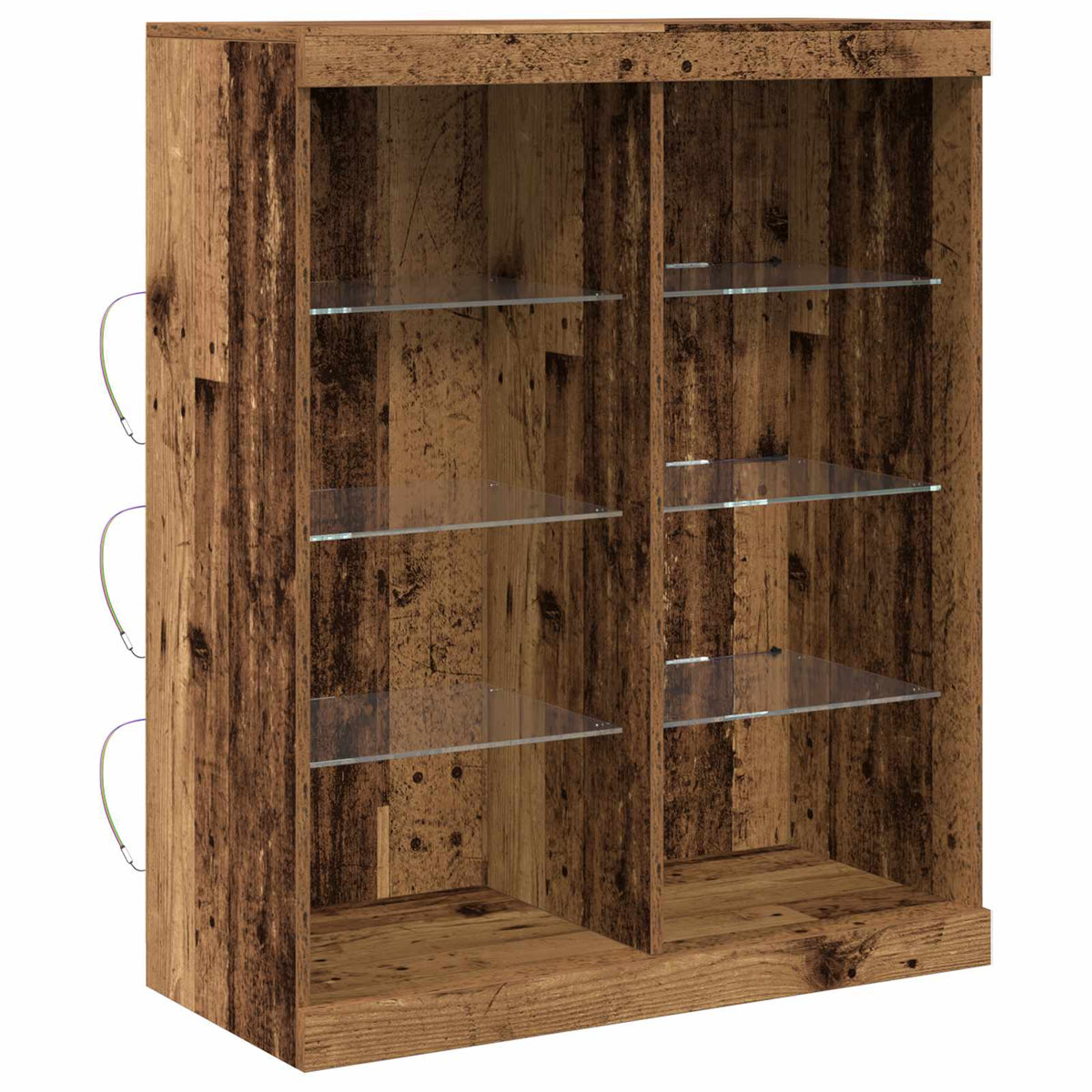 LED Sideboard Gammelt træ 81 x 37 x 100 cm Konstrueret træ