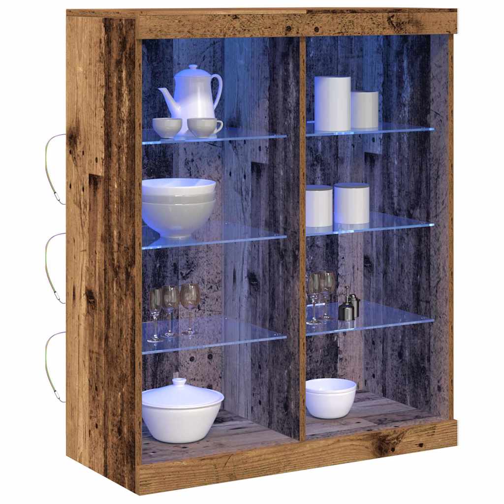 LED Sideboard Gammelt træ 81 x 37 x 100 cm Konstrueret træ