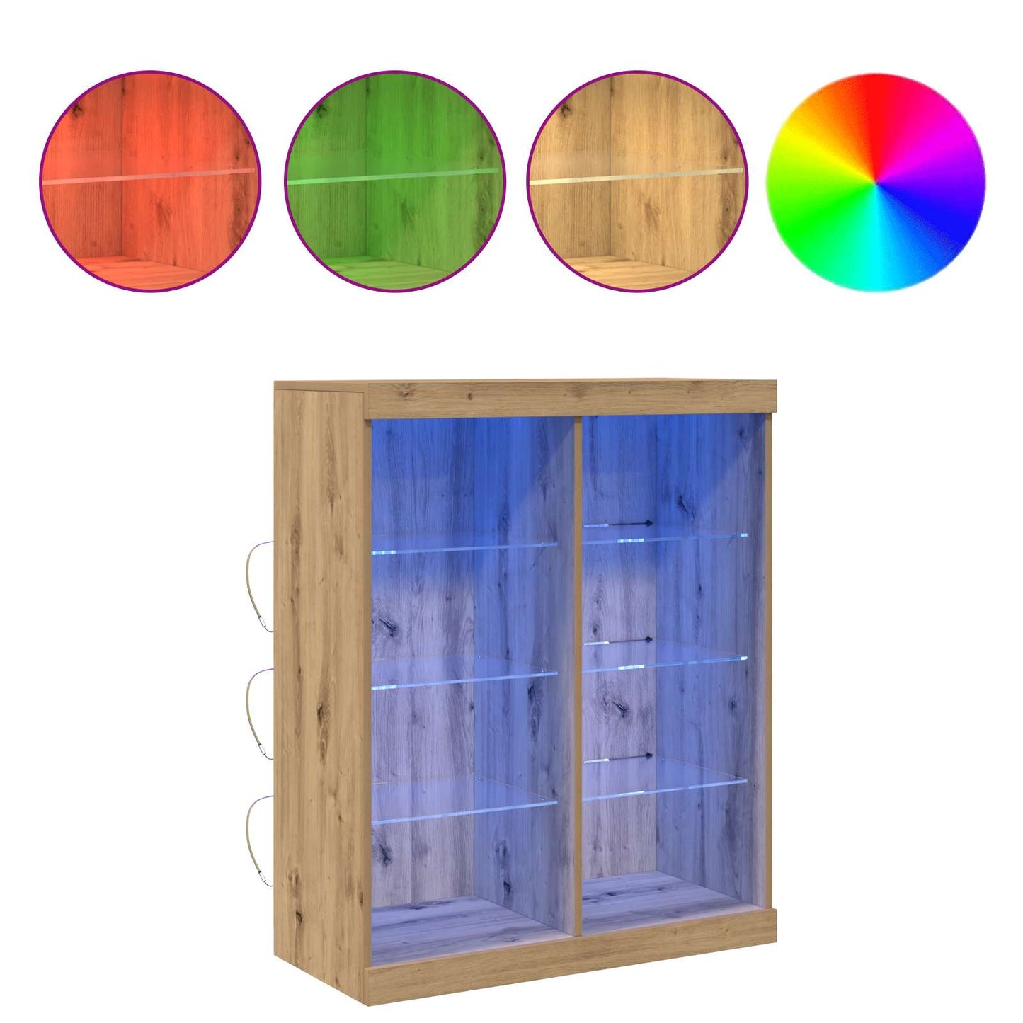 LED Sideboard Artisan-eg 81 x 37 x 100 cm Konstrueret træ