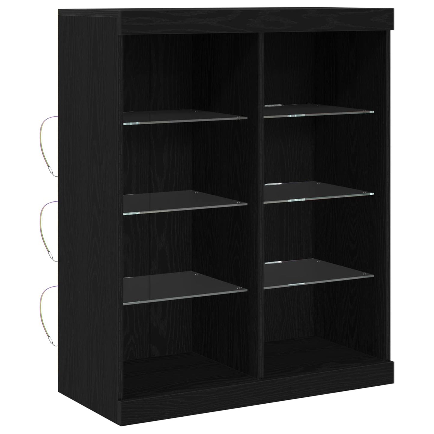 LED Sideboard Sort eg 81 x 37 x 100 cm Konstrueret træ