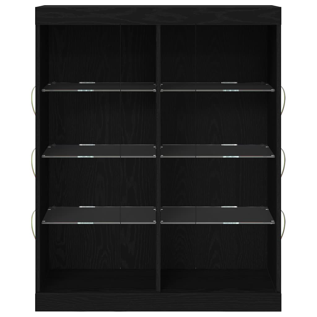 LED Sideboard Sort eg 81 x 37 x 100 cm Konstrueret træ