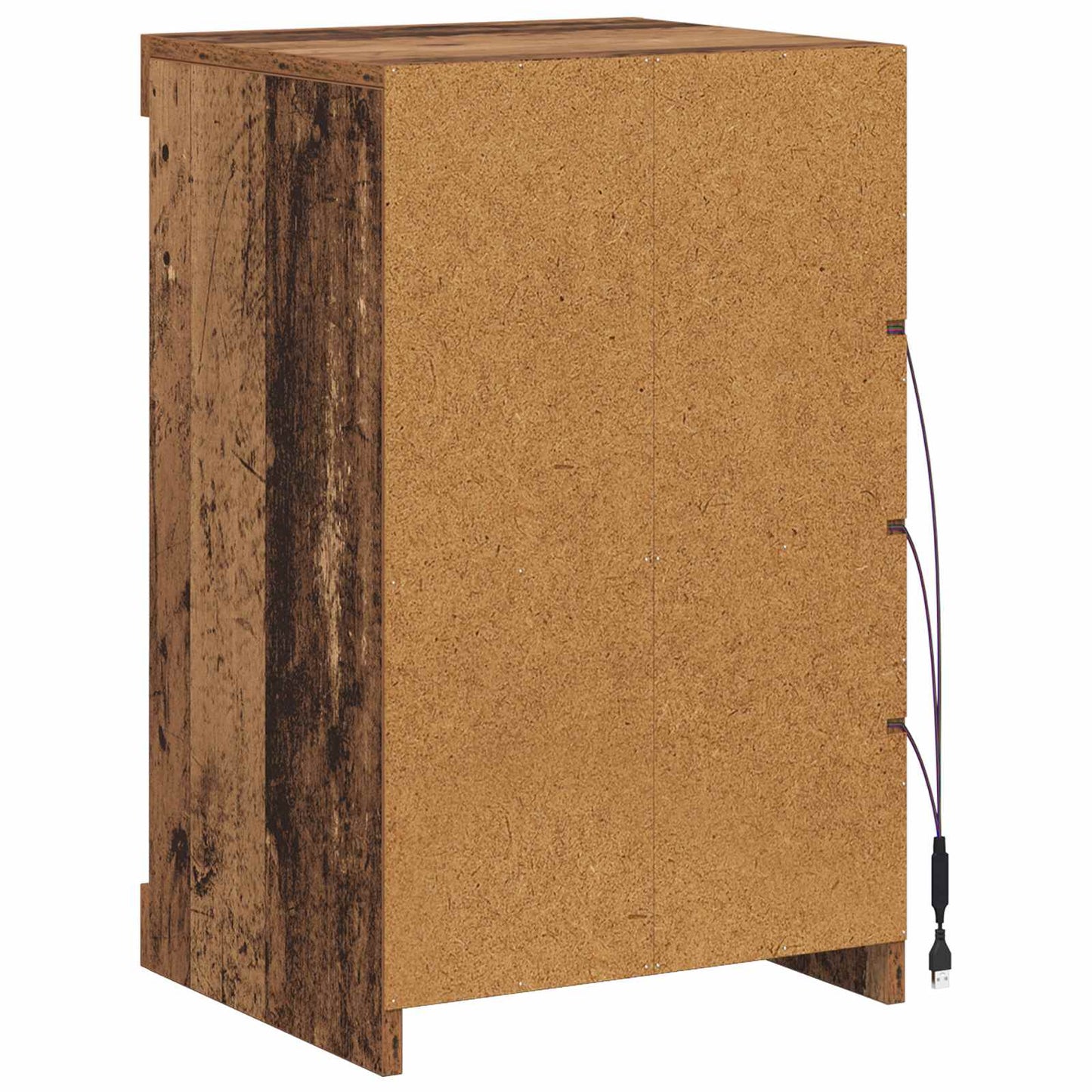 LED Sideboard Gammelt træ 41 x 37 x 67 cm Konstrueret træ