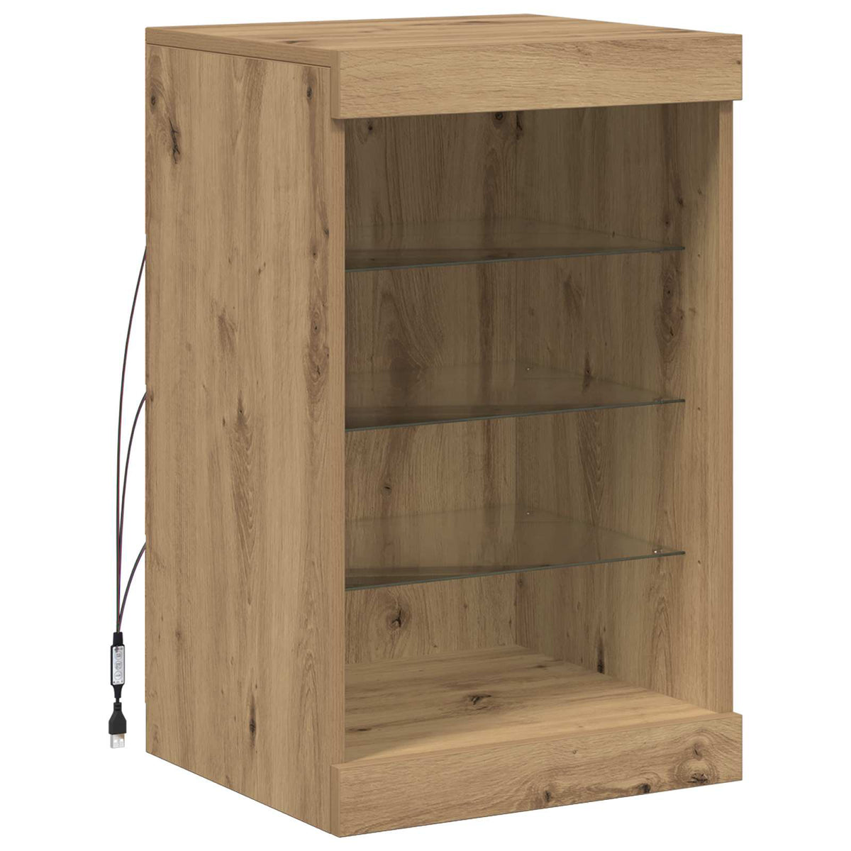 LED Sideboard Artisan Egetræ 41 x 37 x 67 cm Konstrueret træ