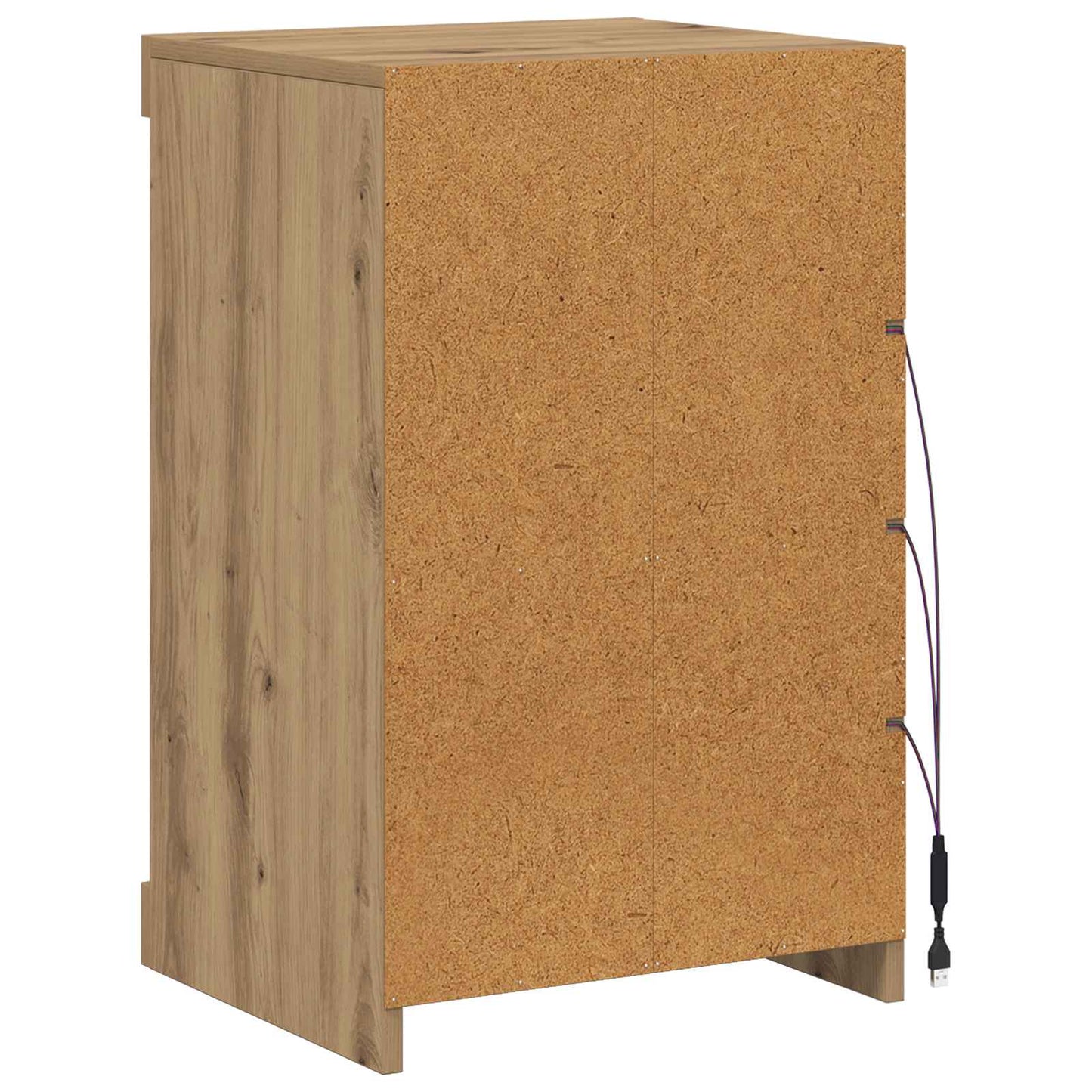 LED Sideboard Artisan Egetræ 41 x 37 x 67 cm Konstrueret træ