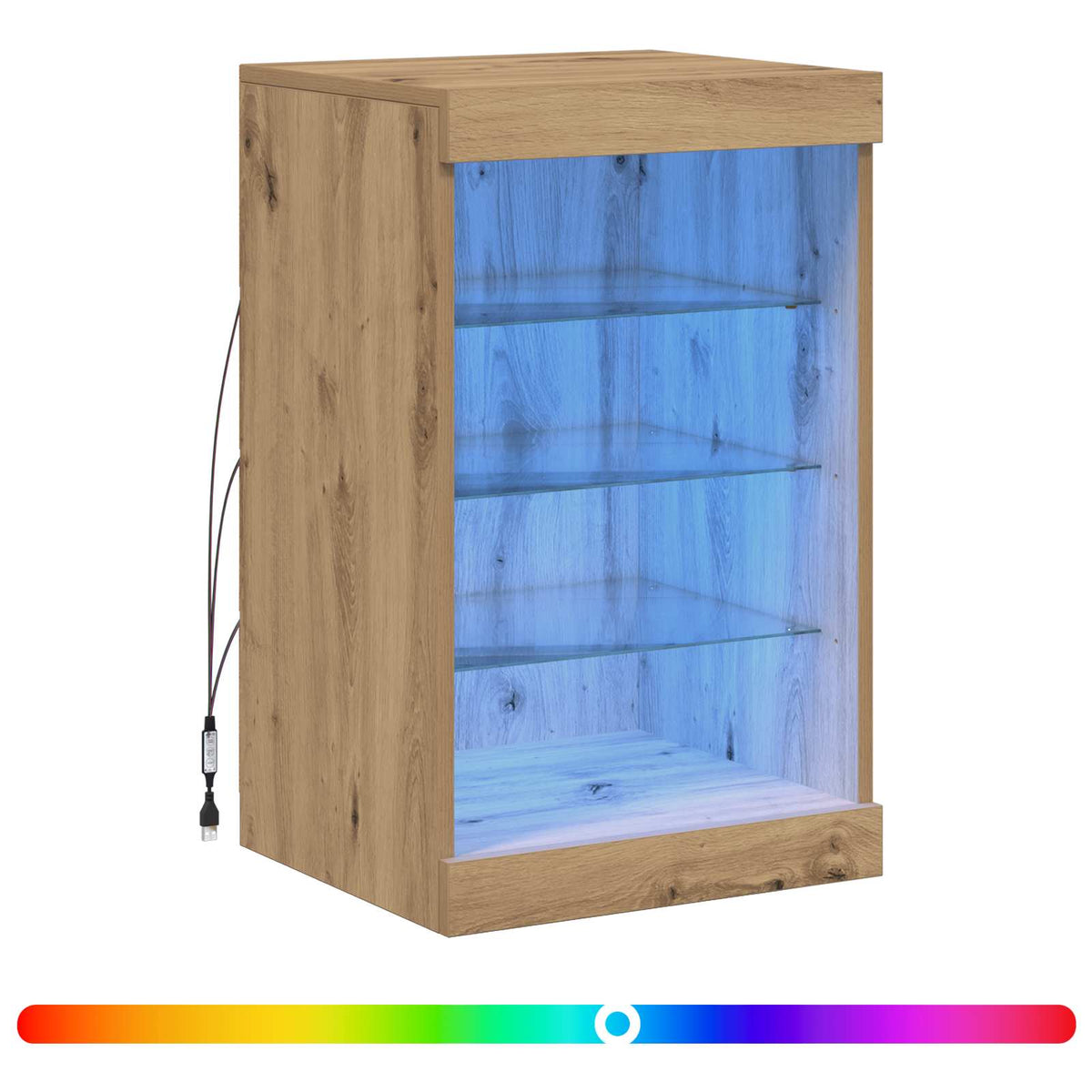 LED Sideboard Artisan Egetræ 41 x 37 x 67 cm Konstrueret træ