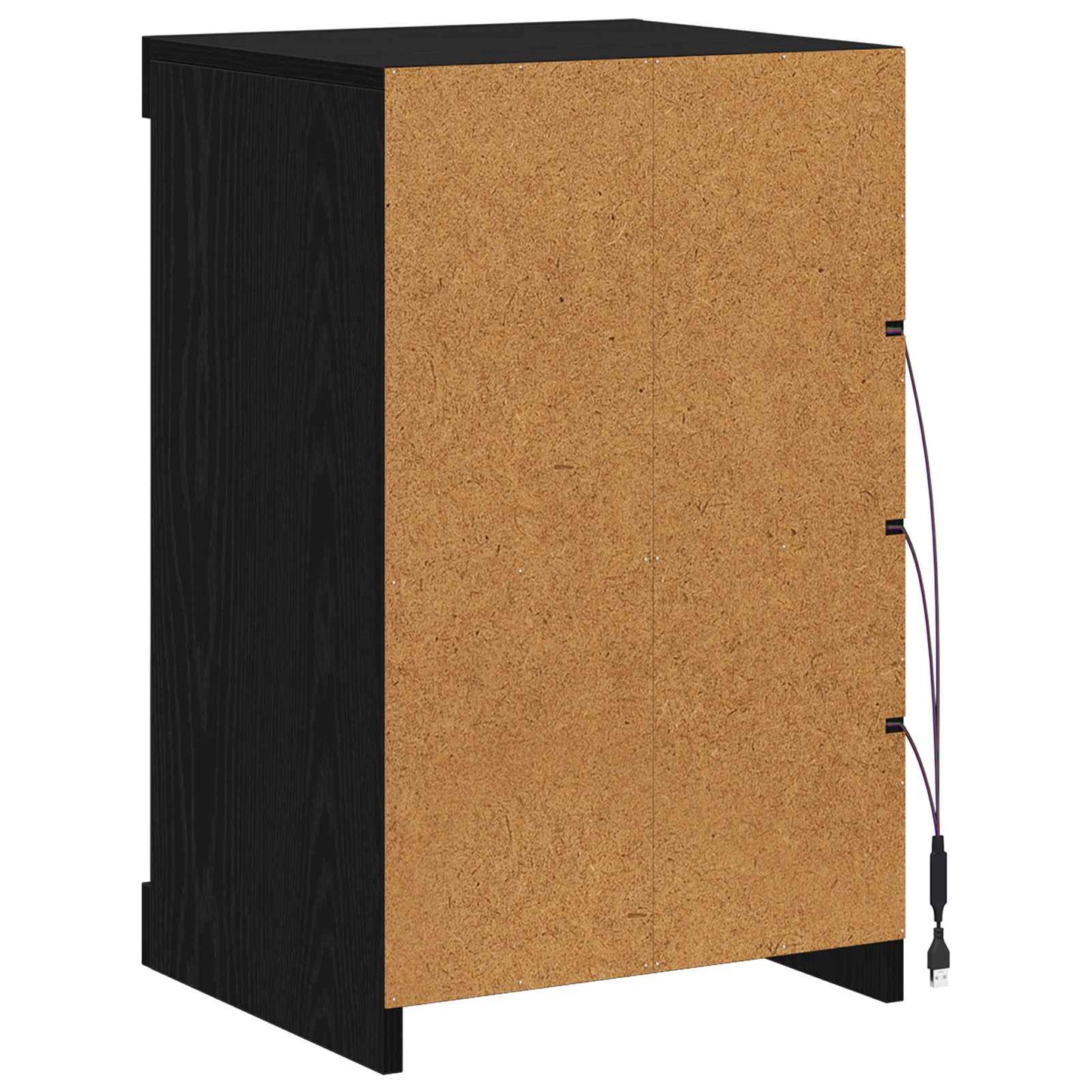 LED Sideboard Sort eg 41 x 37 x 67 cm Konstrueret træ