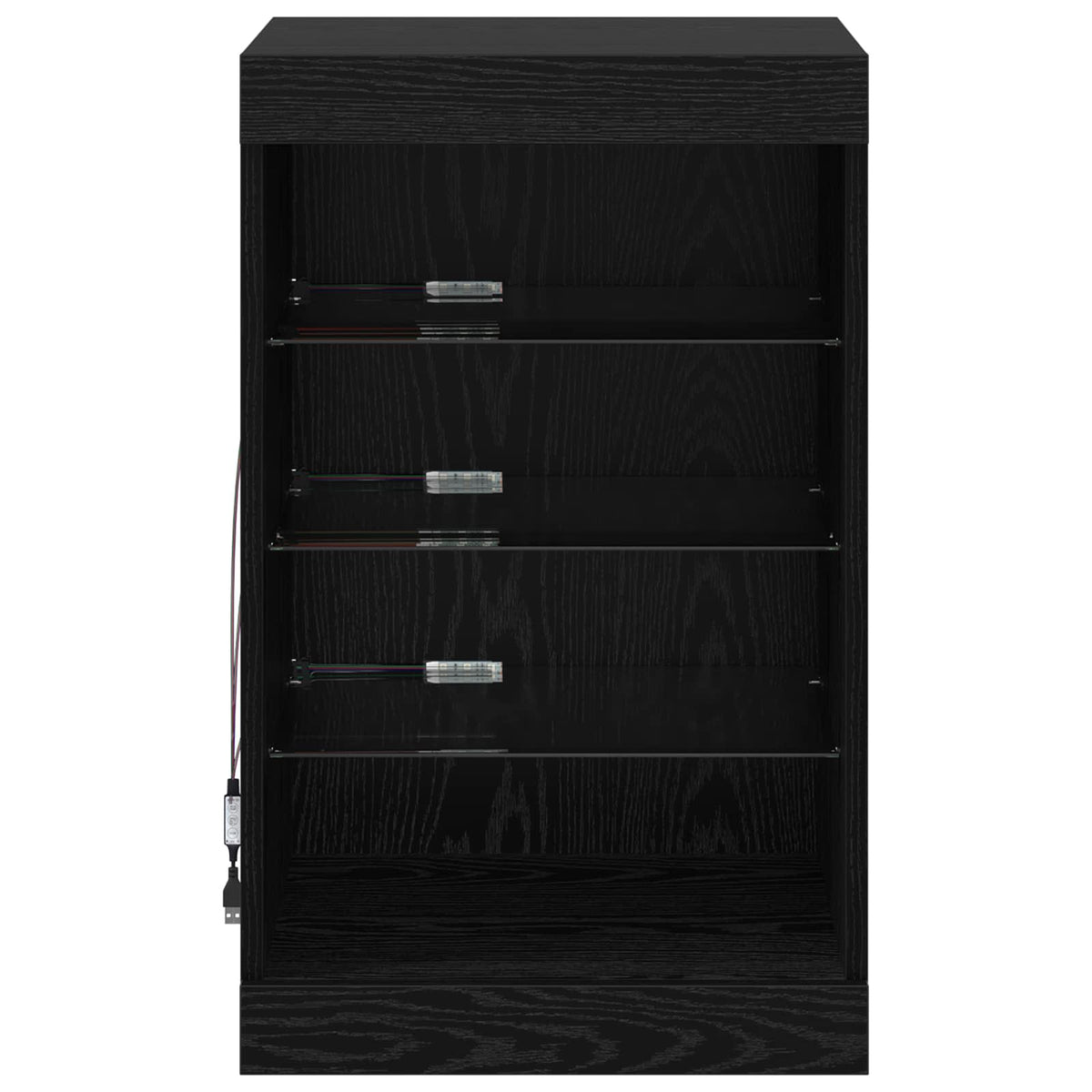LED Sideboard Sort eg 41 x 37 x 67 cm Konstrueret træ