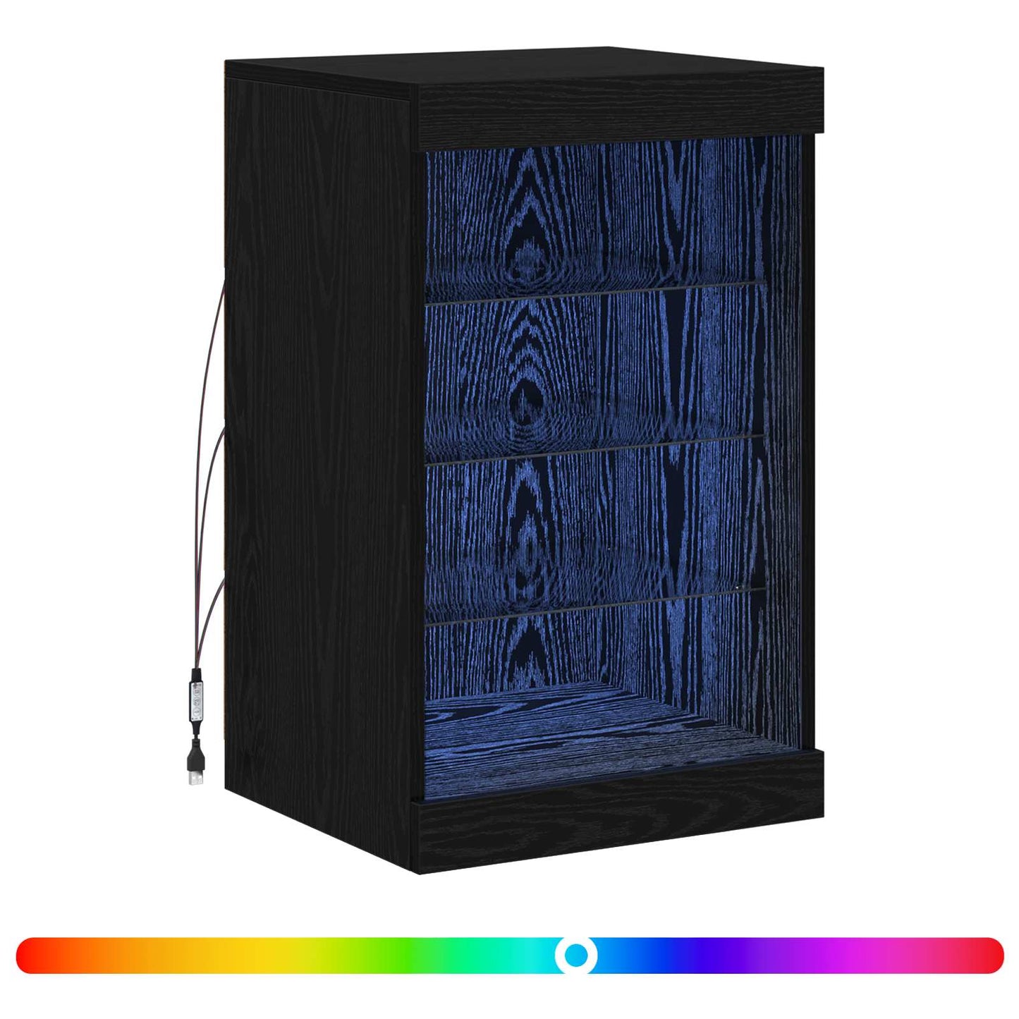 LED Sideboard Sort eg 41 x 37 x 67 cm Konstrueret træ