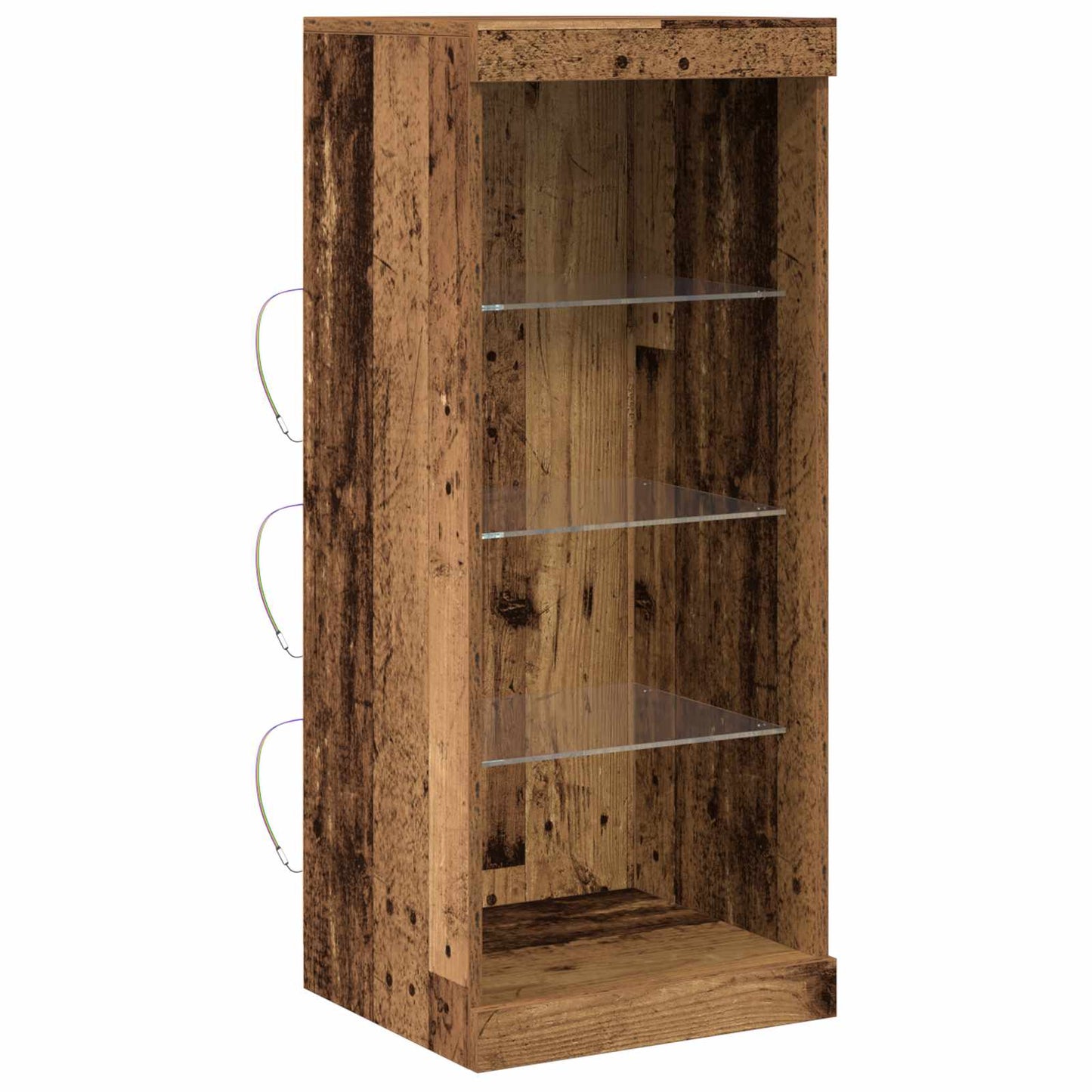 LED Sideboard Gammelt træ 41 x 37 x 100 cm Konstrueret træ