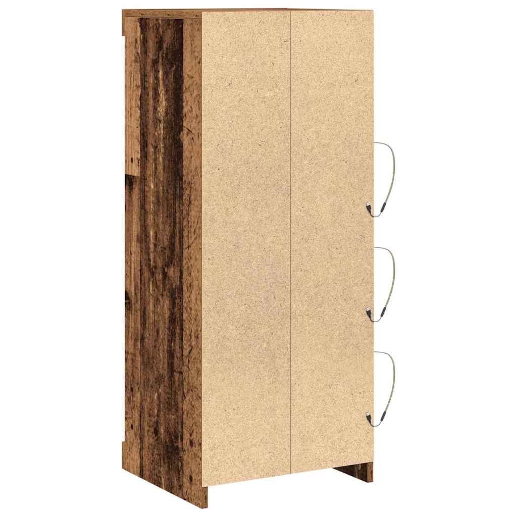 LED Sideboard Gammelt træ 41 x 37 x 100 cm Konstrueret træ