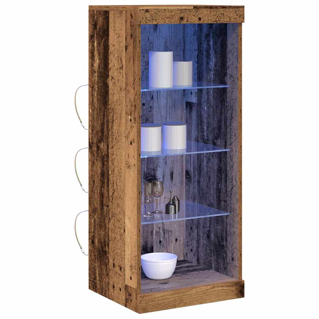 LED Sideboard Gammelt træ 41 x 37 x 100 cm Konstrueret træ