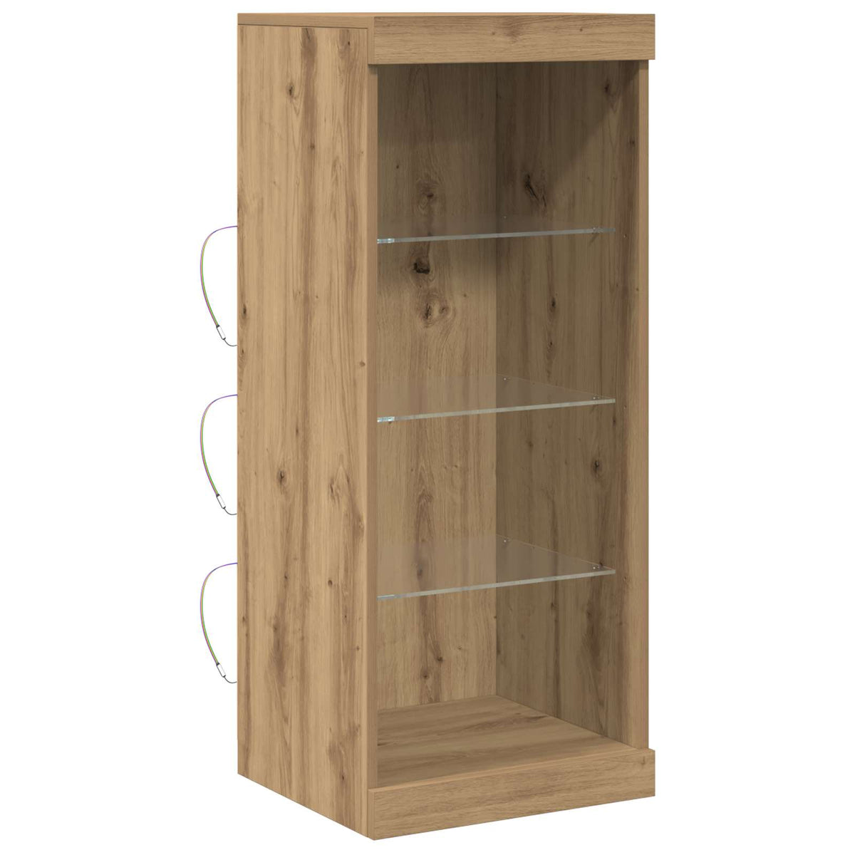 LED Sideboard Artisan Egetræ 41 x 37 x 100 cm Konstrueret træ