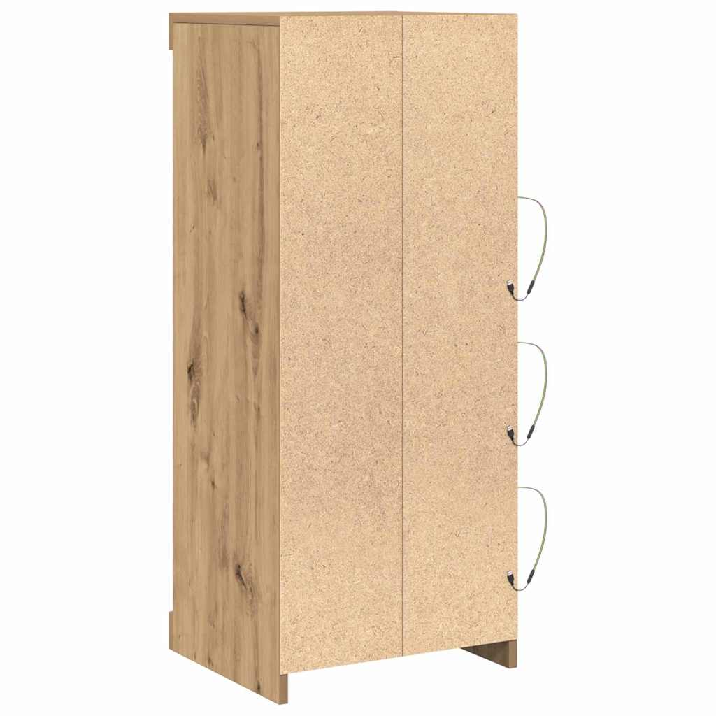 LED Sideboard Artisan Egetræ 41 x 37 x 100 cm Konstrueret træ