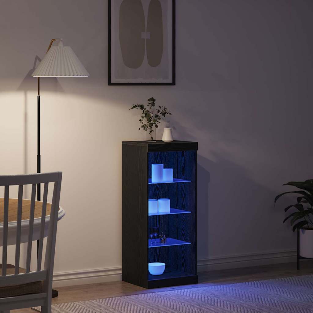 LED Sideboard Sort eg 41 x 37 x 100 cm Konstrueret træ
