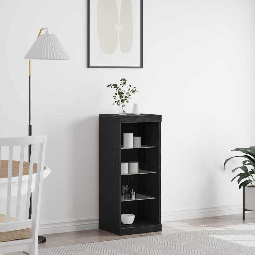 LED Sideboard Sort eg 41 x 37 x 100 cm Konstrueret træ