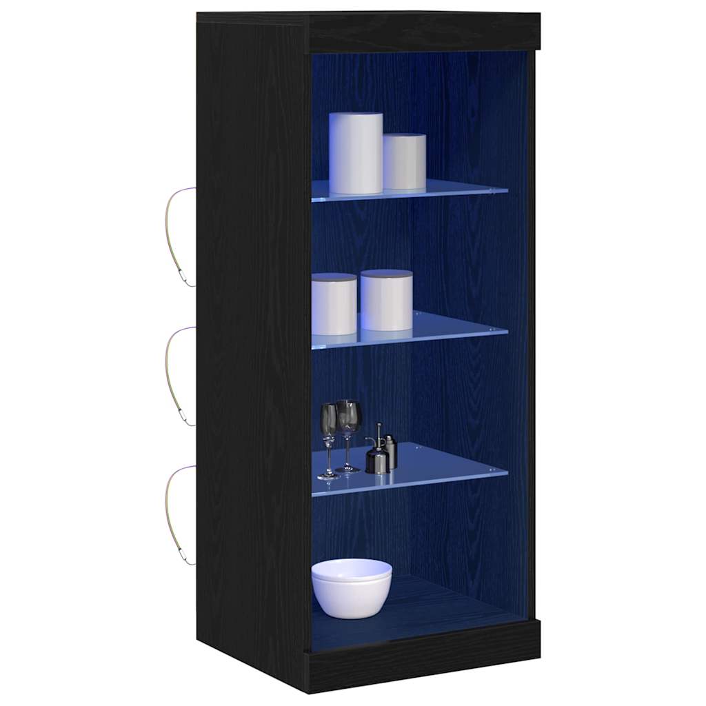 LED Sideboard Sort eg 41 x 37 x 100 cm Konstrueret træ