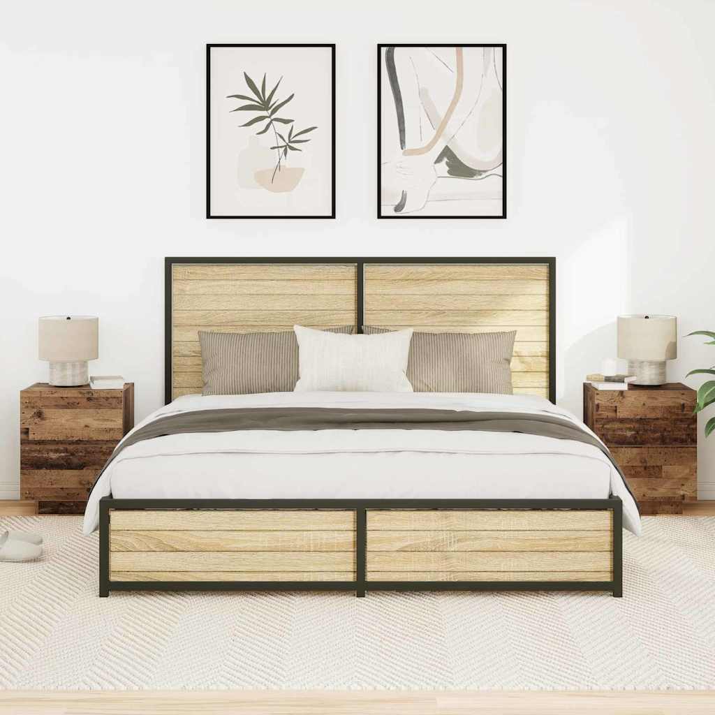 Natskab 2 stk. Gammelt træ 45 x 40 x 55 cm Konstrueret træ
