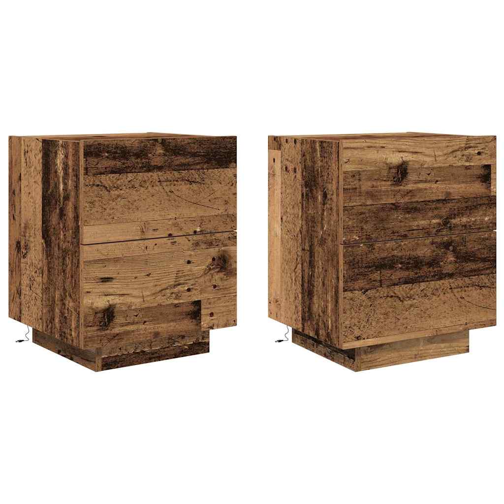 Natskab 2 stk. Gammelt træ 45 x 40 x 55 cm Konstrueret træ