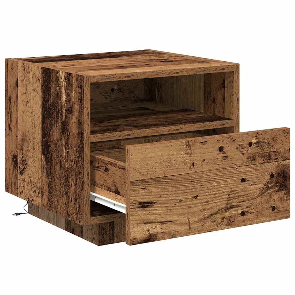 Natskab 2 stk. Gammelt træ 40 x 39 x 37 cm Konstrueret træ