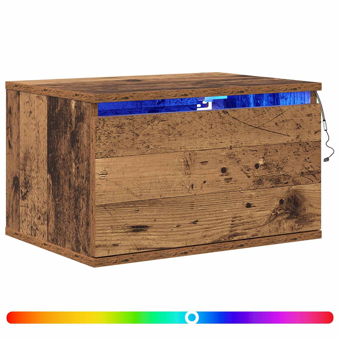 Vægmonteret natbord Gammelt træ 50 x 36 x 30 cm Konstrueret træ