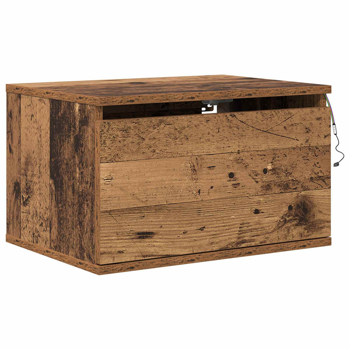 Vægmonteret natbord 2 stk. Gammelt træ 50 x 36 x 30 cm