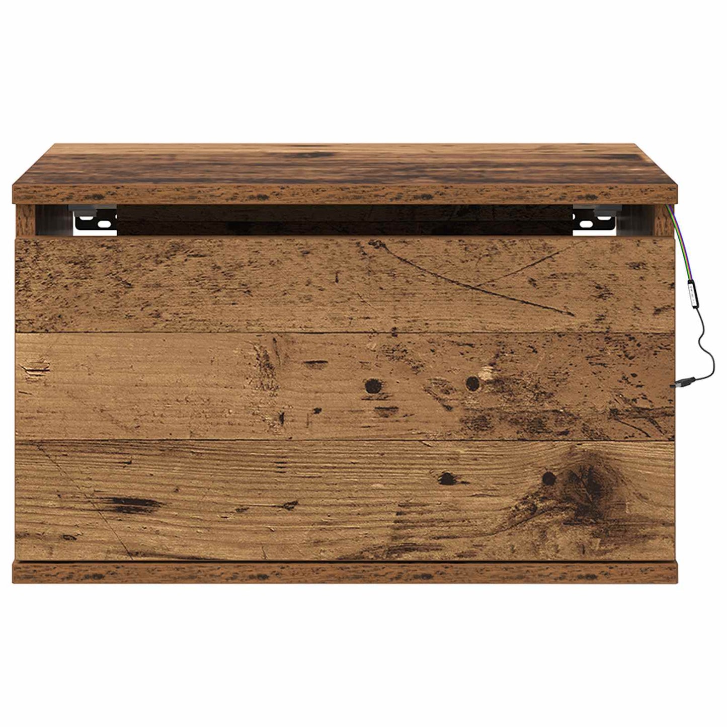 Vægmonteret natbord 2 stk. Gammelt træ 50 x 36 x 30 cm