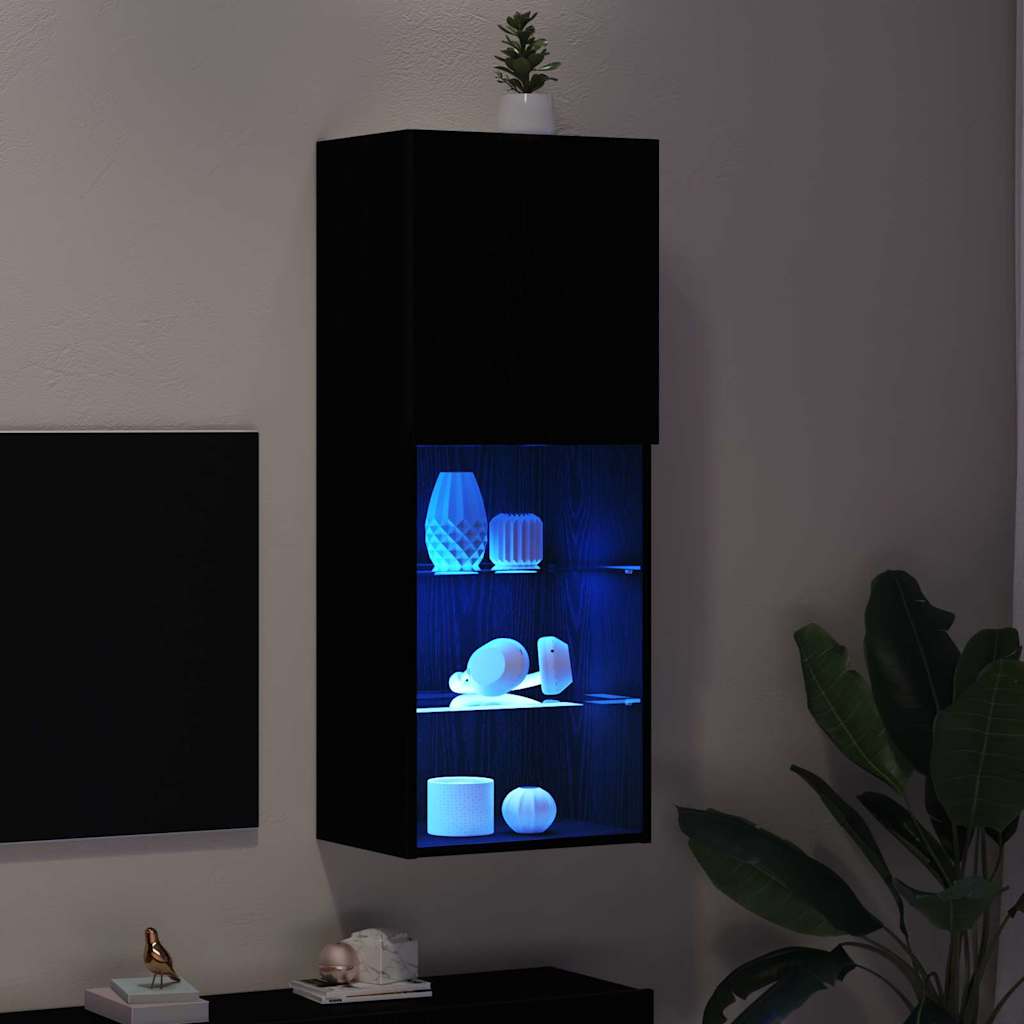 TV-møbelsæt 40,5 x 30 x 102 cm Sort eg Konstrueret træ