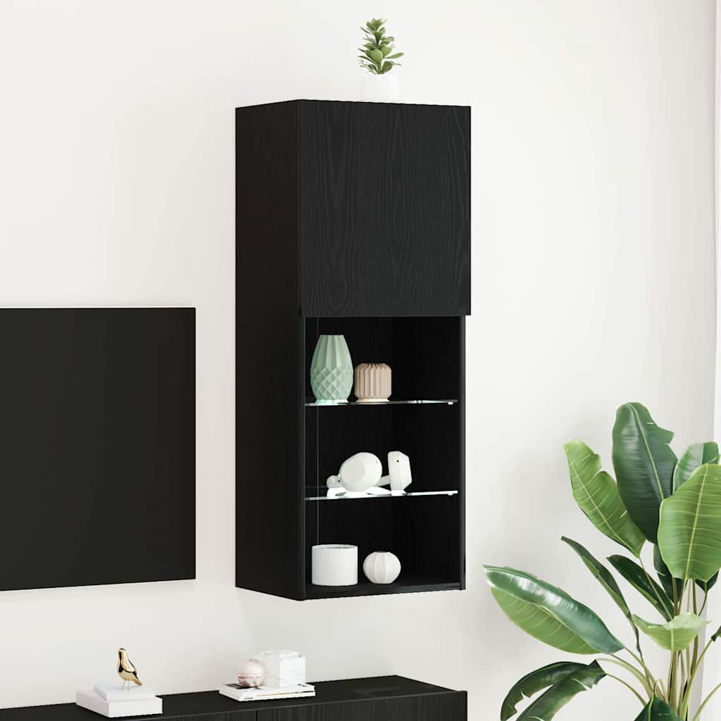 TV-møbelsæt 40,5 x 30 x 102 cm Sort eg Konstrueret træ