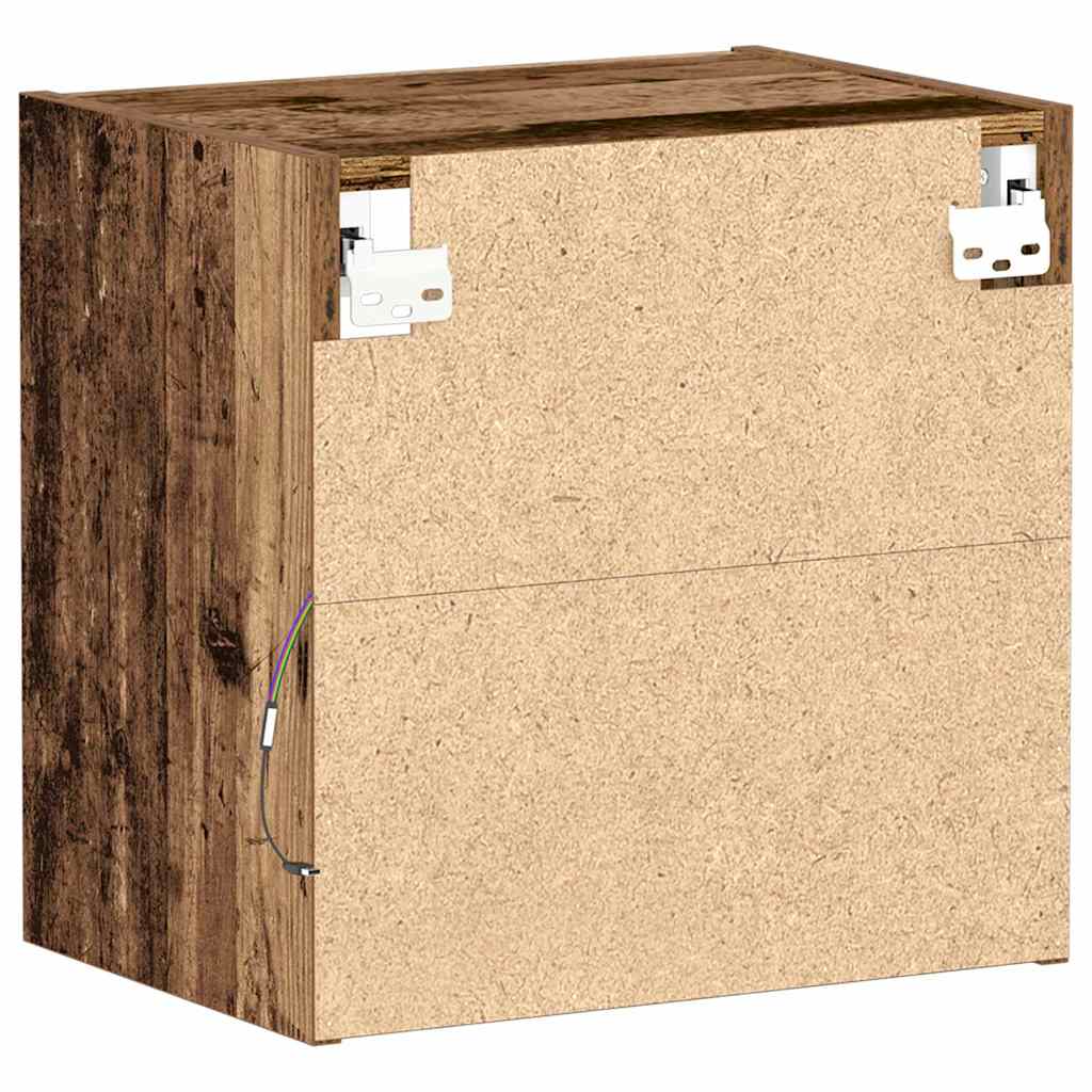 Flydende hylde med LED lys 2 stk. Brun 40 x 28,5 x 40 cm