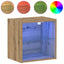 Flydende hylde med LED lys med hylde Brun 40 x 28,5 x 40 cm