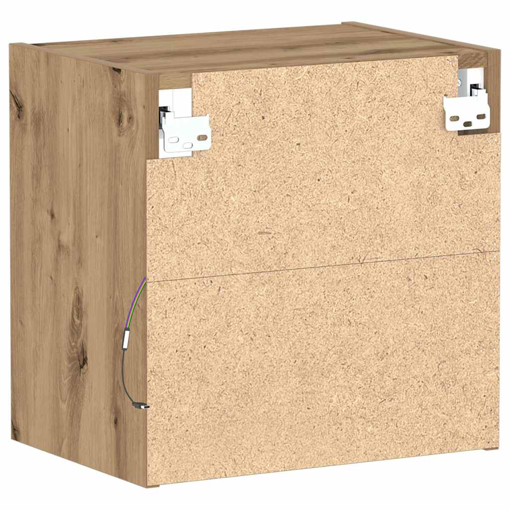 Flydende hylde med LED lys 2 stk. Brun 40 x 28,5 x 40 cm