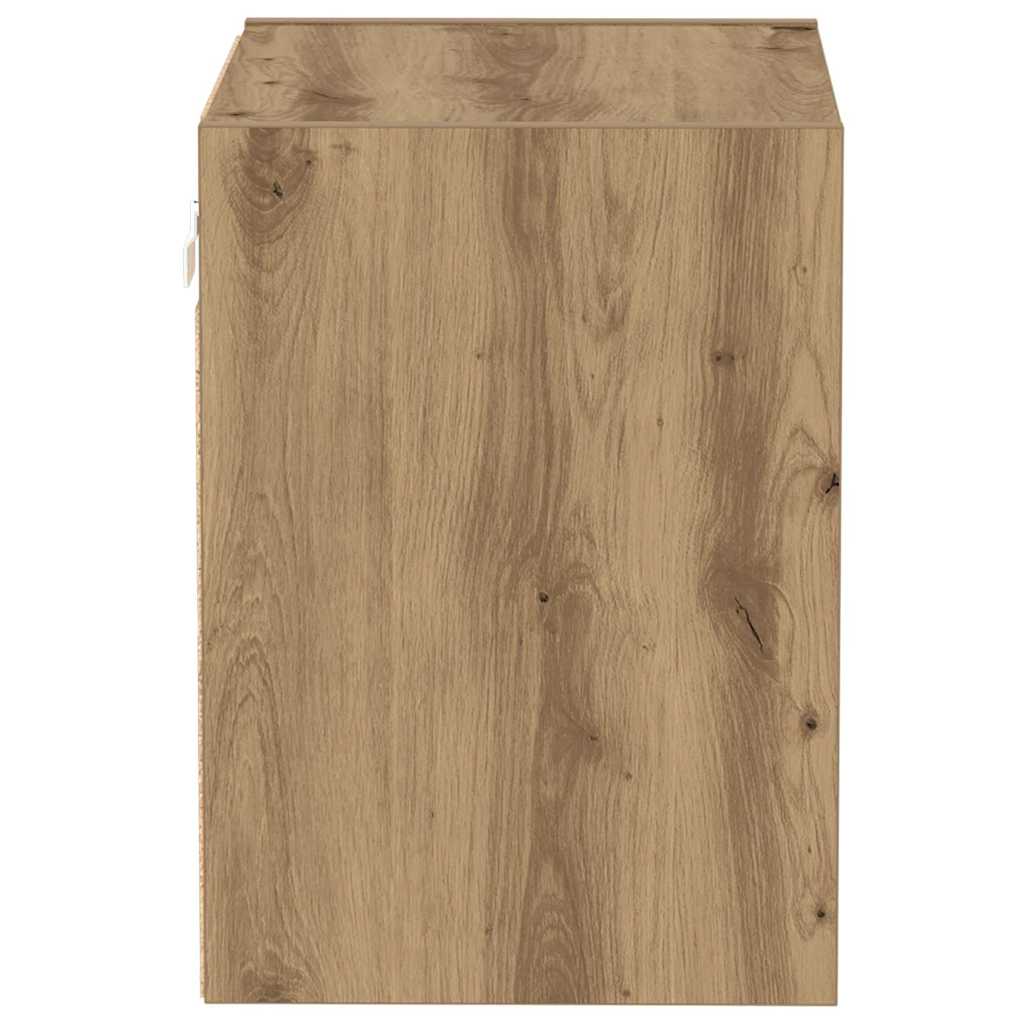 Flydende hylde med LED lys 2 stk. Brun 40 x 28,5 x 40 cm