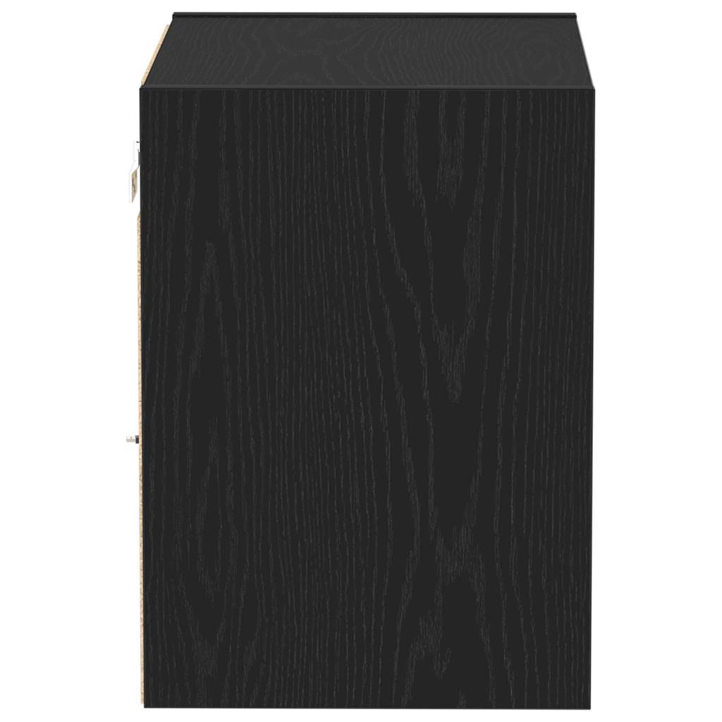Flydende hylde med LED lys 2 stk. Sort 40 x 28,5 x 40 cm