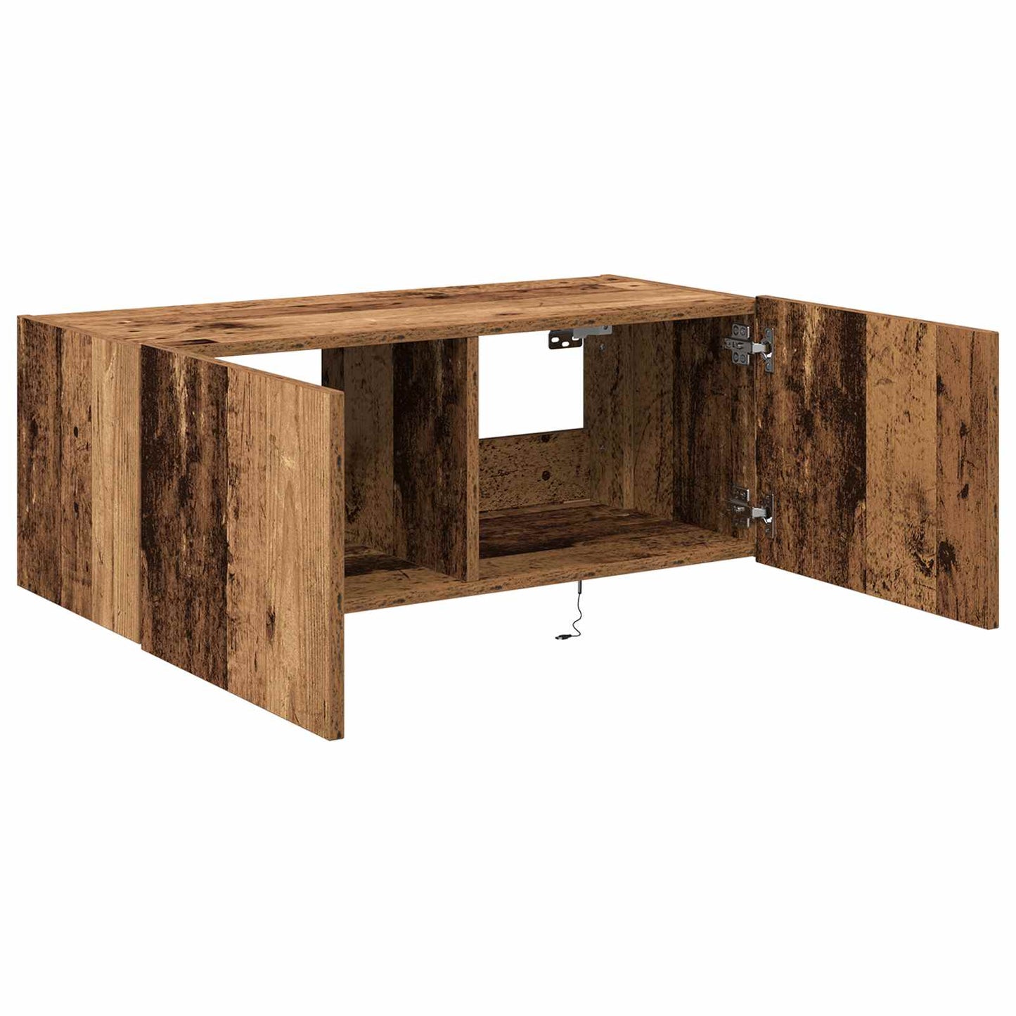 TV vægskab 80 x 35 x 31 cm Gammelt træ Konstrueret træ