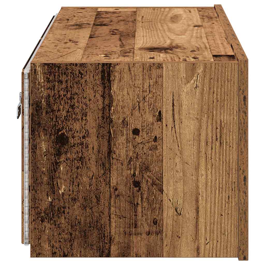 TV vægskab 80 x 35 x 31 cm Gammelt træ Konstrueret træ