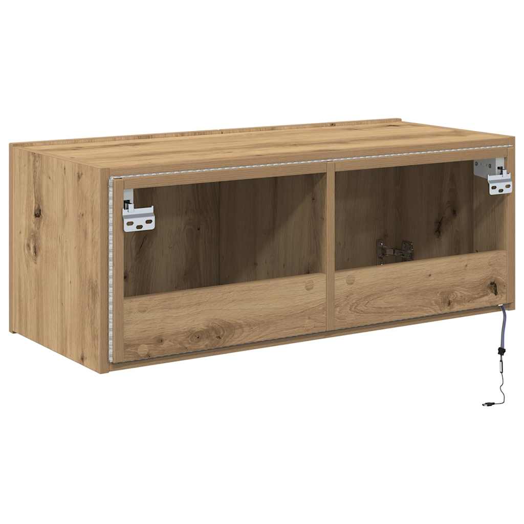 TV vægskab 80 x 35 x 31 cm Artisan Egetræ Konstrueret træ